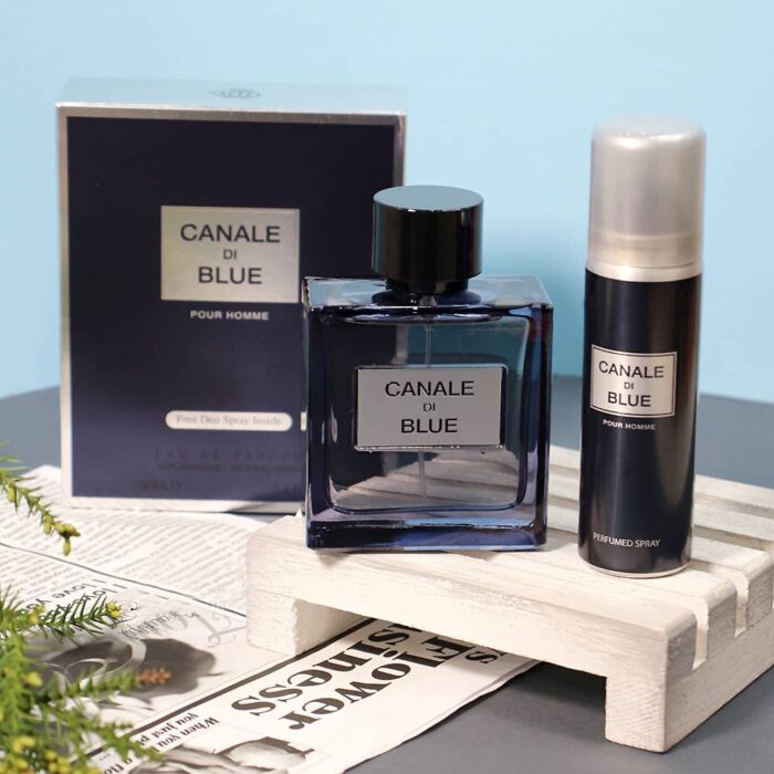 عطر ادکلن مردانه بلو شنل فراگرنس ورد مدل کانال دی بلو (Fragrance World Canale Di Blue) با اسپری رایگان