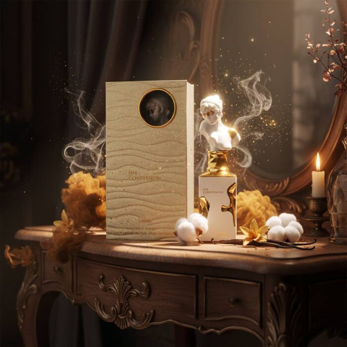 عطر ادکلن عربی زنانه هر کانفشن لطافه رایحه له لیکویید ایمجینر بلانچ بته (Lattafa Her Confession) حجم 100 میل