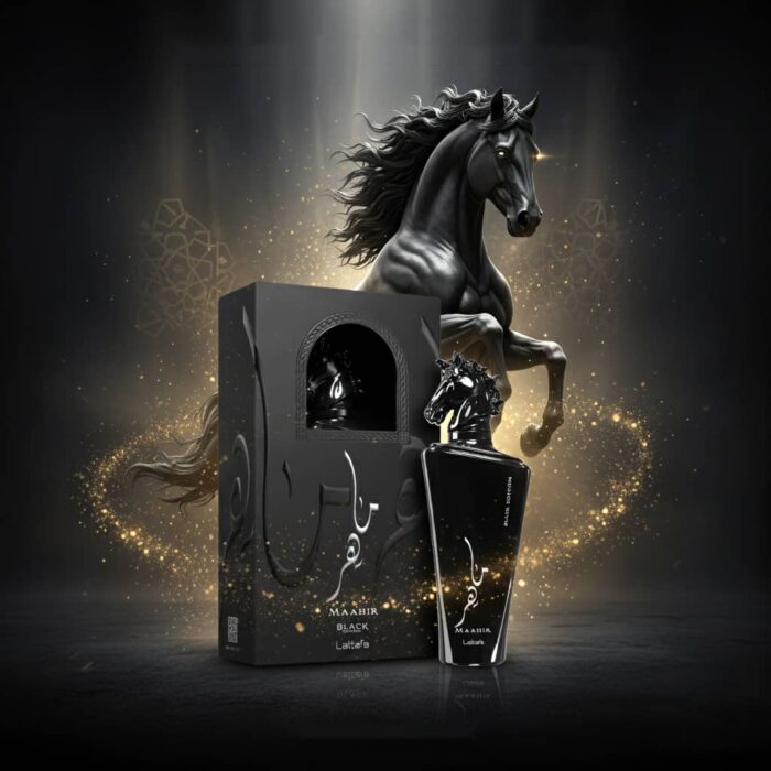 عطر ادکلن عربی مردانه ماهر مشکی لطافه رایحه لالیک انکرنویر (Lattafa Maahir Black Edition) حجم 100 میل