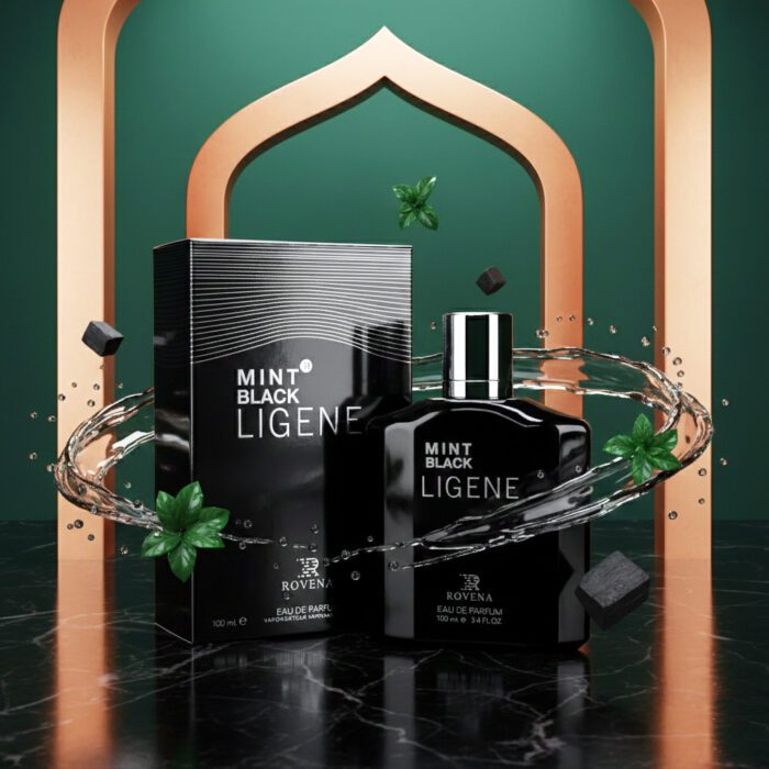 عطر ادکلن مردانه مون بلان لجند روونا فرانسه مدل مینت بلک لیجن (Rovena Mint Black Ligene) حجم 100 میل