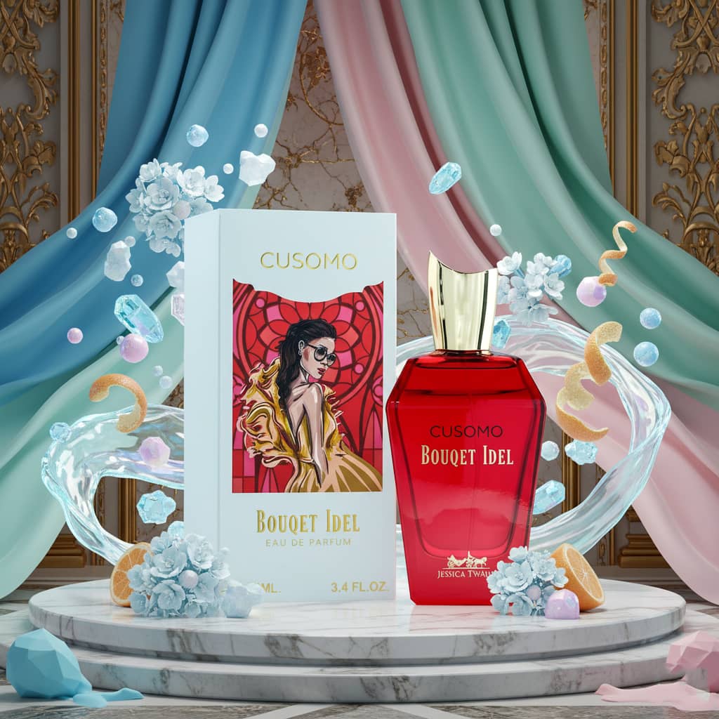 عطر ادکلن زنانه کازاموراتی زرجوف بوکت ایده آل جسیکا توین فرانسه مدل کازومو بوکت ایدل ( Jessica Twain Cusomo Bouqet Idel ) حجم 100 میل