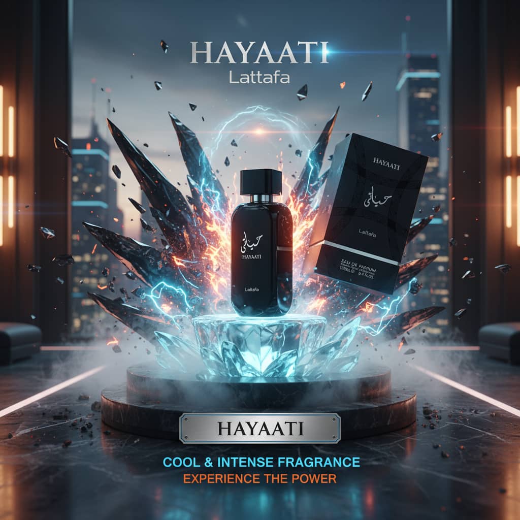 عطر ادکلن عربی زنانه مردانه حیاتی لطافه رایحه اینوکتوس پاکورابان (Lattafa Hayaati) حجم 100 میل