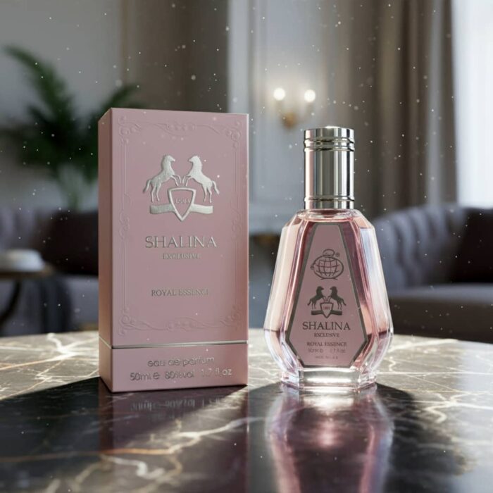 عطر ادکلن زنانه پرفیوم دو مارلی دلینا اکسکلوسیف فراگرنس ورد مدل شالینا اکسکلوسیو رویال اسنس (Fragrance World Shalina Exclusif Royal Essence) حجم 50 میل