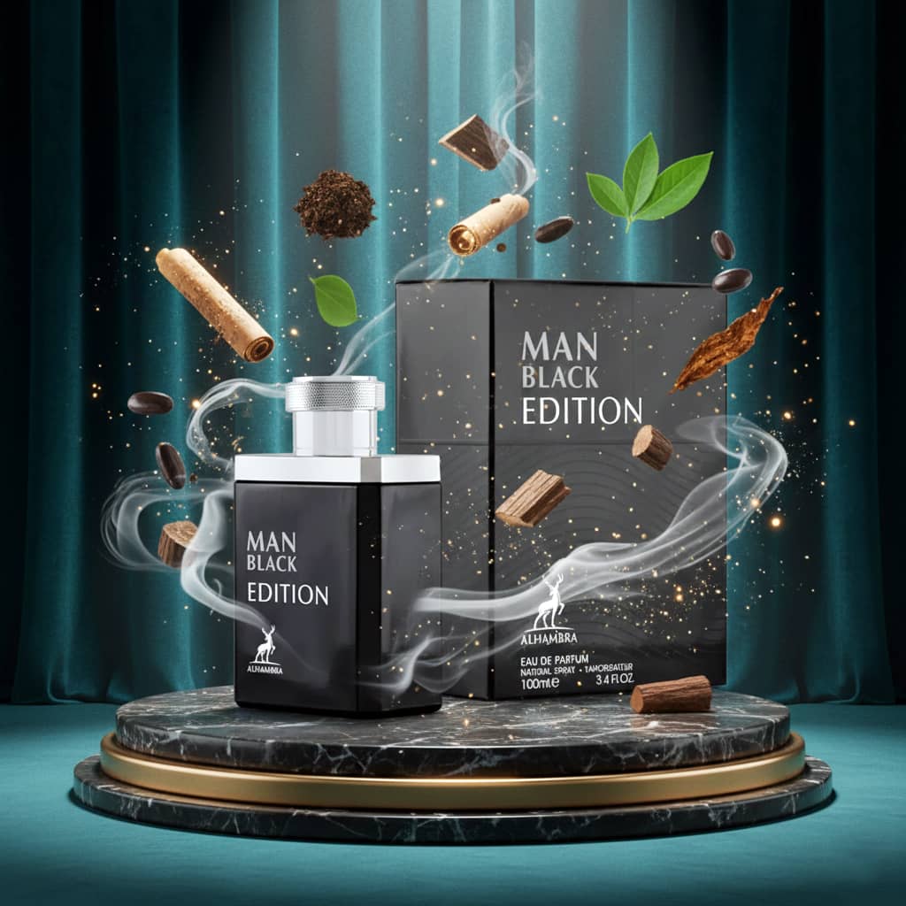 عطر ادکلن مردانه مونت بلنک لجند الحمبرا مدل من بلک ادیشن (Maison Alhambra Man Black Edition) حجم 100