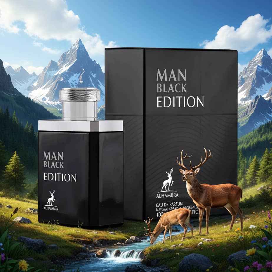 عطر ادکلن مردانه مونت بلنک لجند الحمبرا مدل من بلک ادیشن (Maison Alhambra Man Black Edition) حجم 100