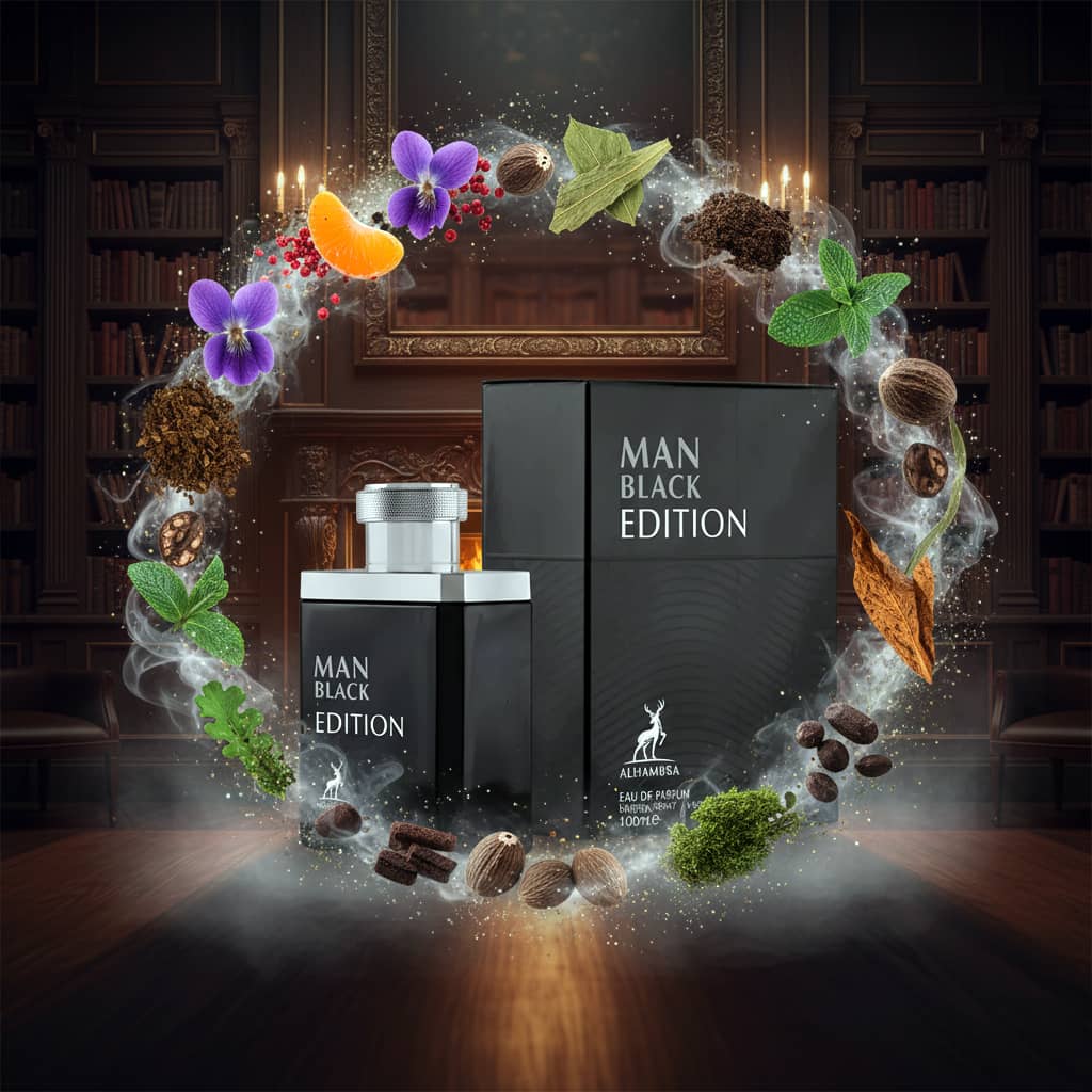 عطر ادکلن مردانه مونت بلنک لجند الحمبرا مدل من بلک ادیشن (Maison Alhambra Man Black Edition) حجم 100