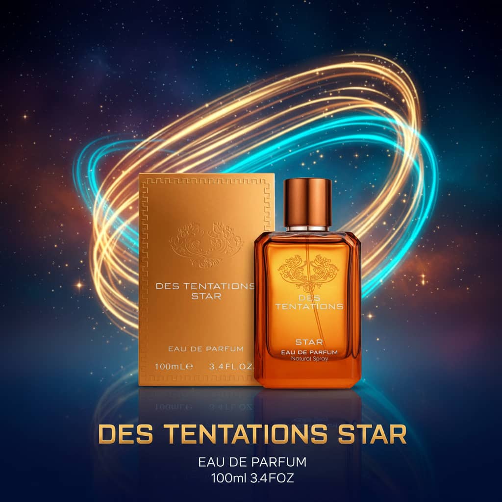 عطر ادکلن مردانه ورساچه اروس نجیم فراگرنس ورد مدل دس تنتیشن استار (Fragrance World des tentations star) حجم 100 میل
