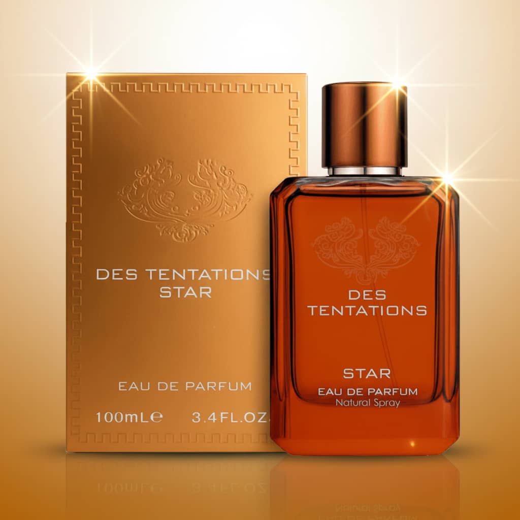 عطر ادکلن مردانه ورساچه اروس نجیم فراگرنس ورد مدل دس تنتیشن استار (Fragrance World des tentations star) حجم 100 میل