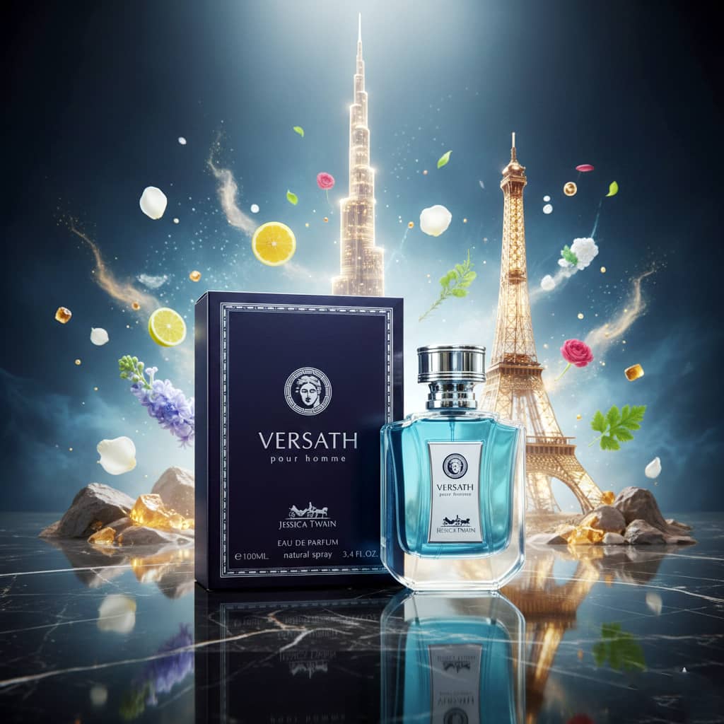 عطر ادکلن مردانه ورساچه پور هوم جسیکا توین فرانسه مدل ورساچ پور هوم (jessica twain Versath Pour Homme) حجم 100 میل